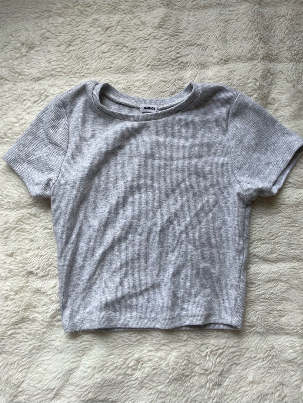 Garage Girls' Heather Gray Ribbed Short Sleeve Tee